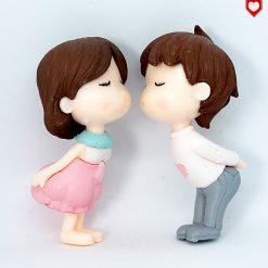 Kinder Paar Kuss Romantische Figuren