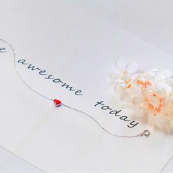 925 Sterling Silber Armband Fusskette Herz 5