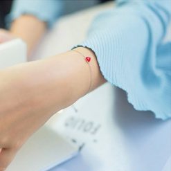 925 Sterling Silber Armband Fusskette Herz 2