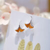 Ohrstecker 925 Sterling Silber Ginkgo Blatt honigfarben 1
