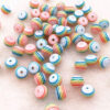 Acryl Perlen gestreift rund 8mm regenbogen