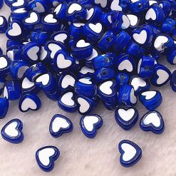 Perlen Herzen 8x4mm 10Stk Blau