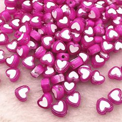 Perlen Herzen 8x4mm 10Stk Flieder