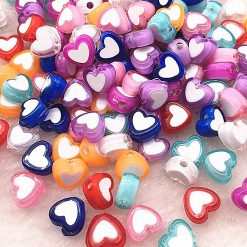 Perlen Herzen 8x4mm verschiedene Farben 10Stk