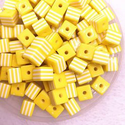 Perlen_Beads_Wuerfel_gestreift_gelb2