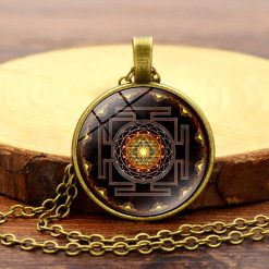 Heilige Sri Yantra Halskette bronze 03