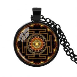 Heilige Sri Yantra Halskette schwarz 01