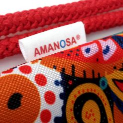 Stoffbeutel Tasche Reissverschluss Innentasche RotBunt 4