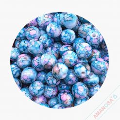 Acryl Perlen Bluete rund 8mm blau