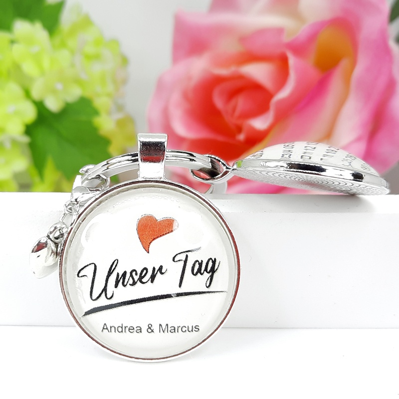 Schlüsselanhänger Personalisiert Hochzeit Verlobung Unser Tag Geschenk 01