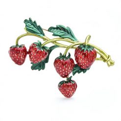 Brosche Erdbeere