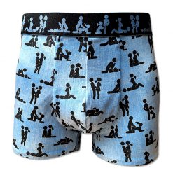 Boxershort Kamasutra Sex Stellungen Hellblau 2