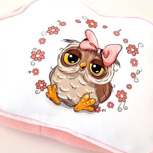 Amanosa Knuddelwolke rosa Eule mit Blumen 2