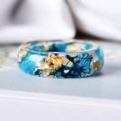 Ring Epoxid Kunstharz Blätter Blattgold 2