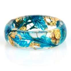 Ring Epoxid Kunstharz Blätter Blattgold 1