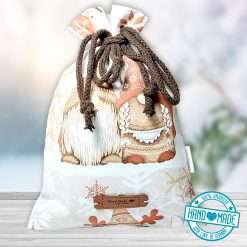 Wichtel Gnom Geschenkbeutel braun 1