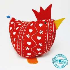 Deko Huhn Osterdeko gross handmade Landhaus rot