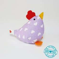 Deko Huhn Osterdeko klein handmade lila Herz