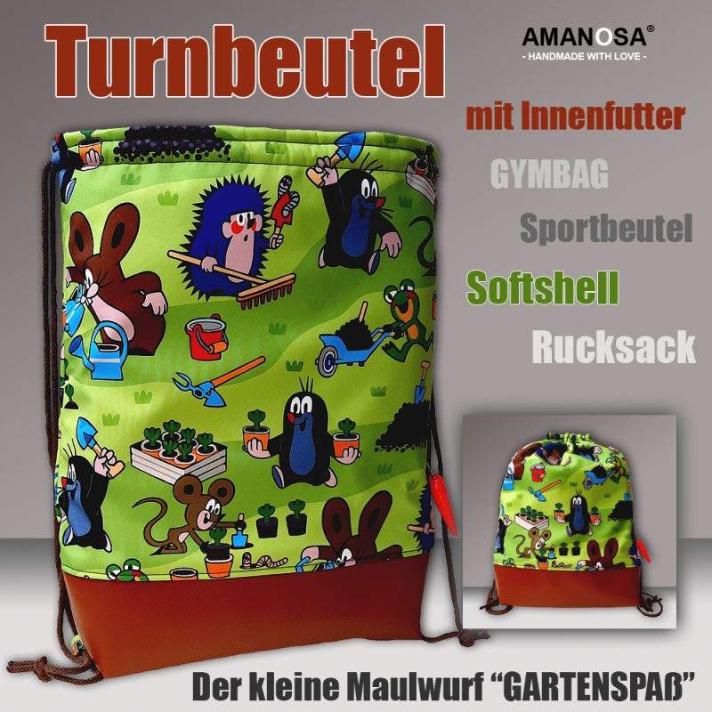 Turnbeutel Rucksack Maulwurf braun 1