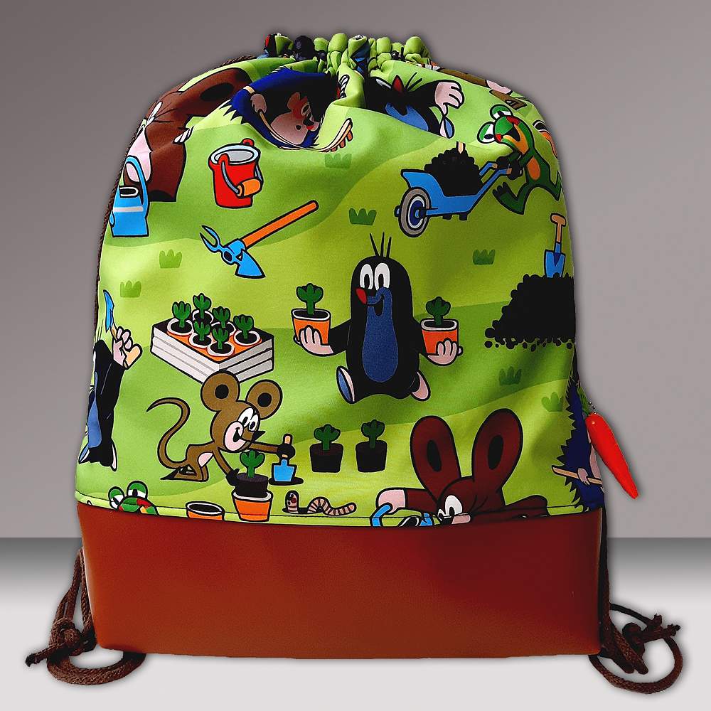 Turnbeutel Rucksack Maulwurf braun 3