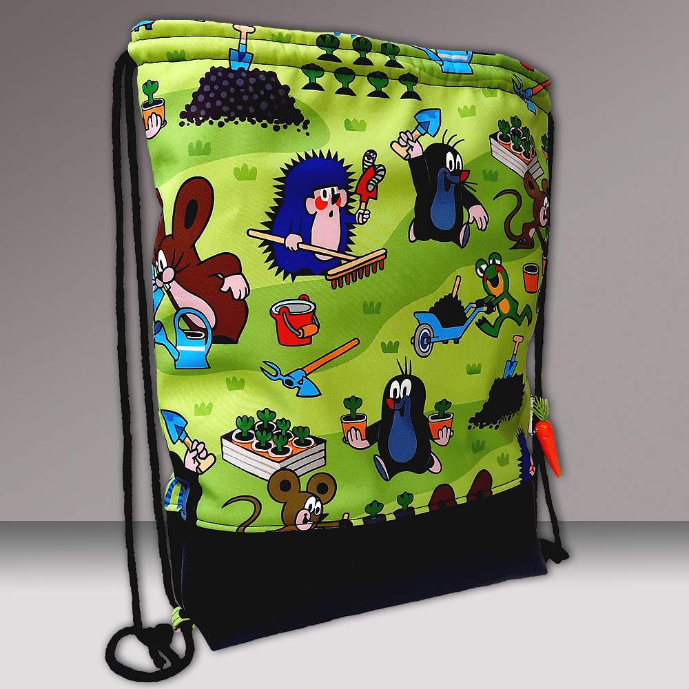 Turnbeutel Rucksack Maulwurf schwarz 2