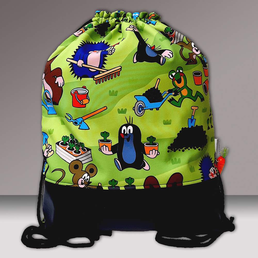 Turnbeutel Rucksack Maulwurf schwarz 3