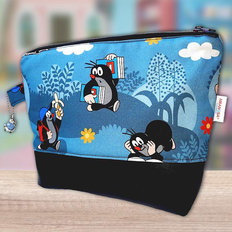 Stiftetasche Etui Federmäppchen Maulwurf blau 2