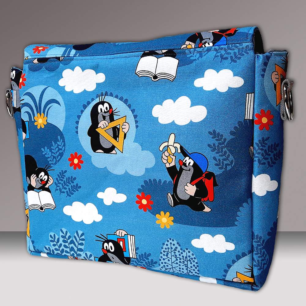 Umhängetasche Maulwurf Mappenverschluss blau 2