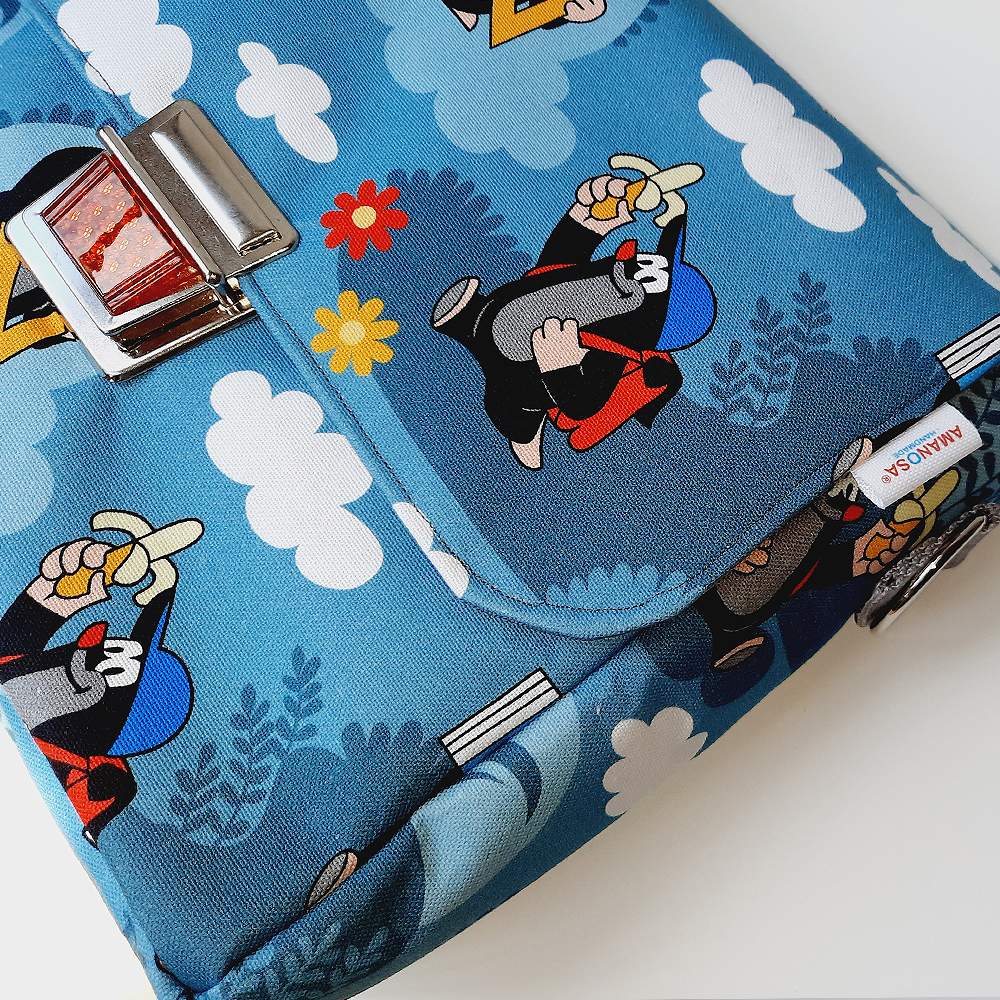 Umhängetasche Maulwurf Mappenverschluss blau 4