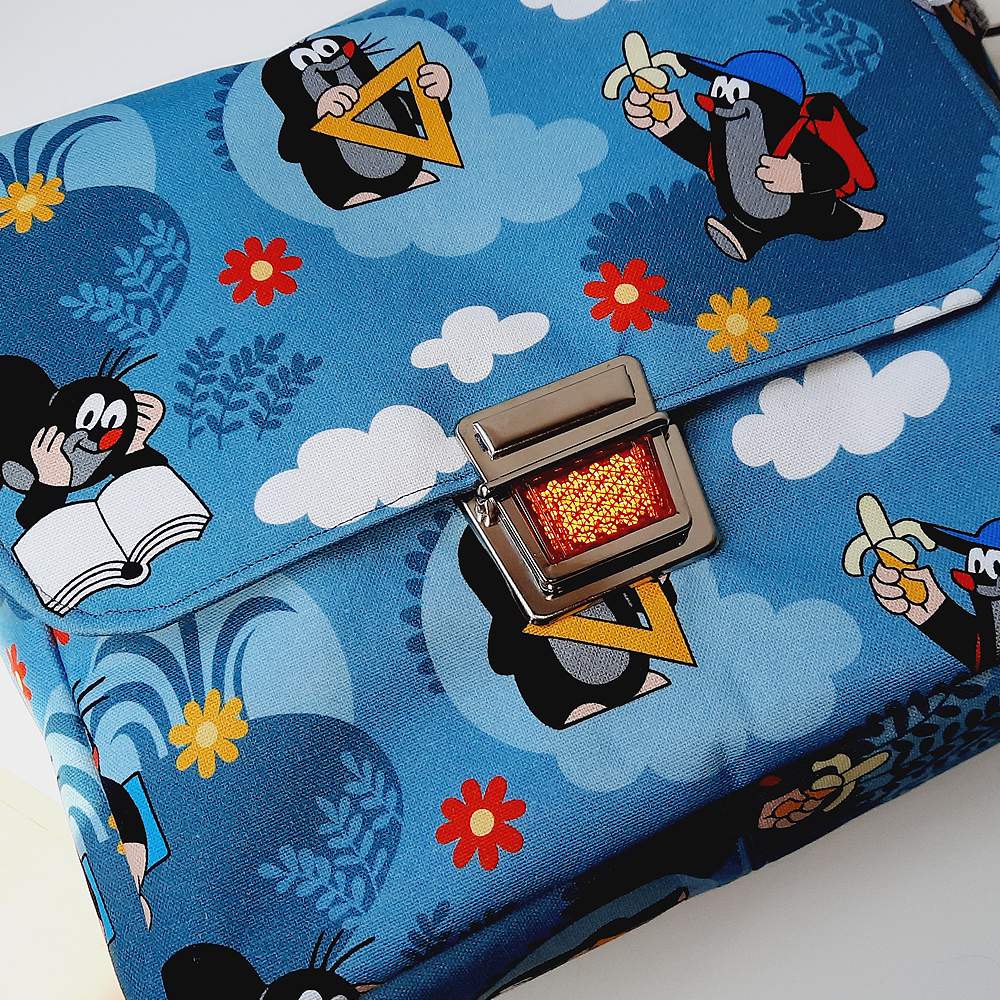 Umhängetasche Maulwurf Mappenverschluss blau 5