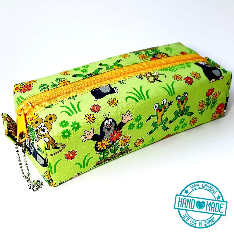 Stiftemäppchen Kosmetiktasche Utensilo Boxy Bag Der kleine Maulwurf grün 1