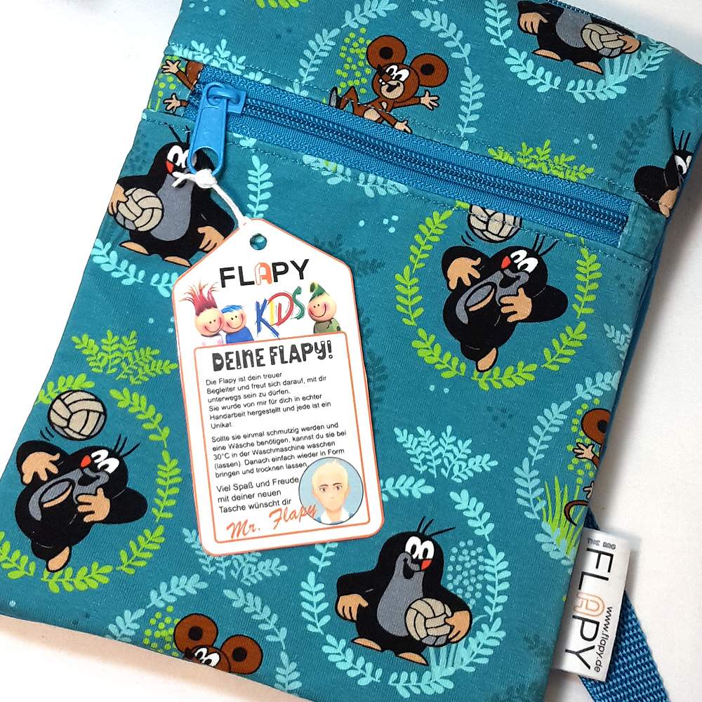 Umhängetasche Klapptasche Flapy Der kleine Maulwurf Fussball 5