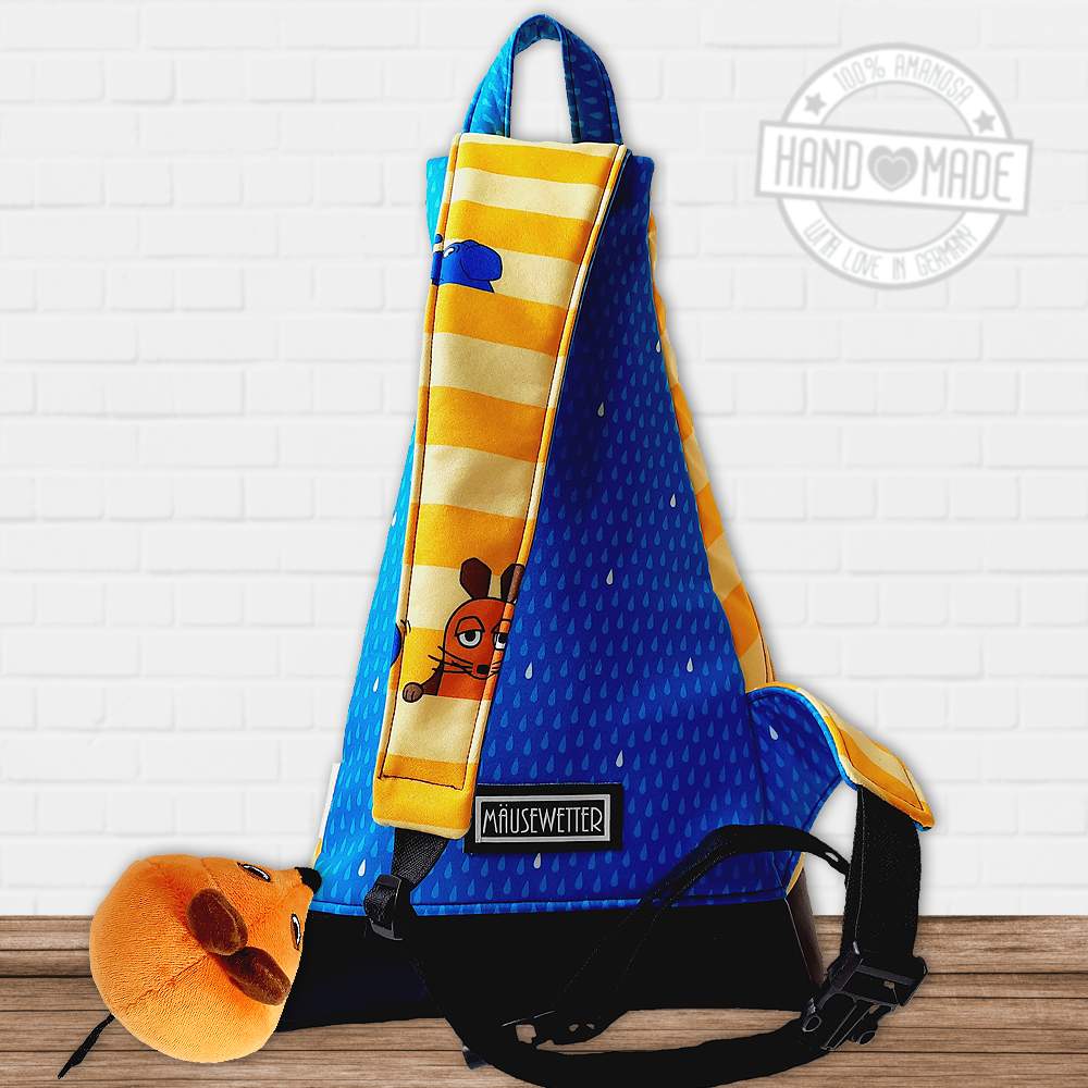 Crossbag Rucksack für Kinder Softshell Umhängetasche Die Maus gelb 2