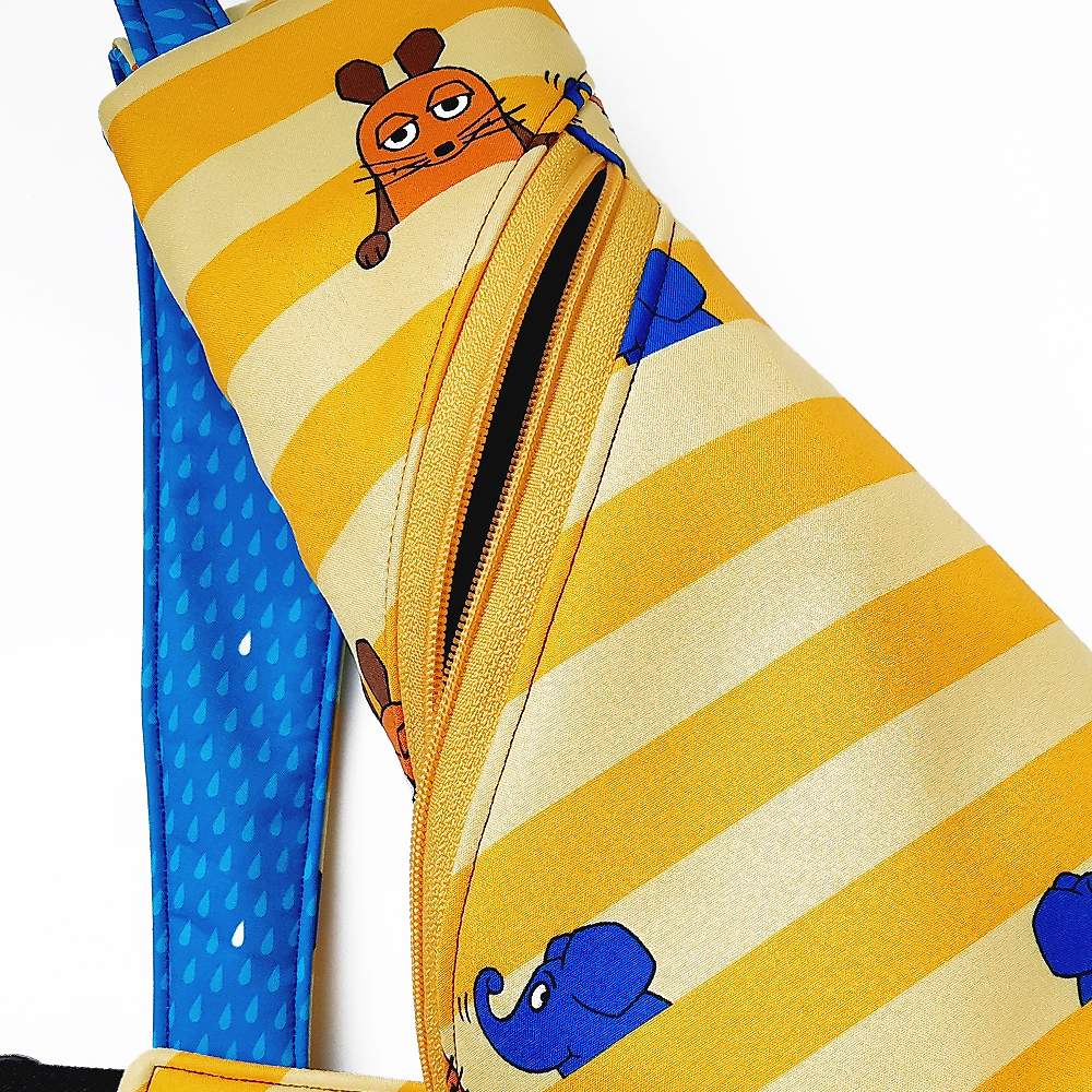 Crossbag Rucksack für Kinder Softshell Umhängetasche Die Maus gelb 3