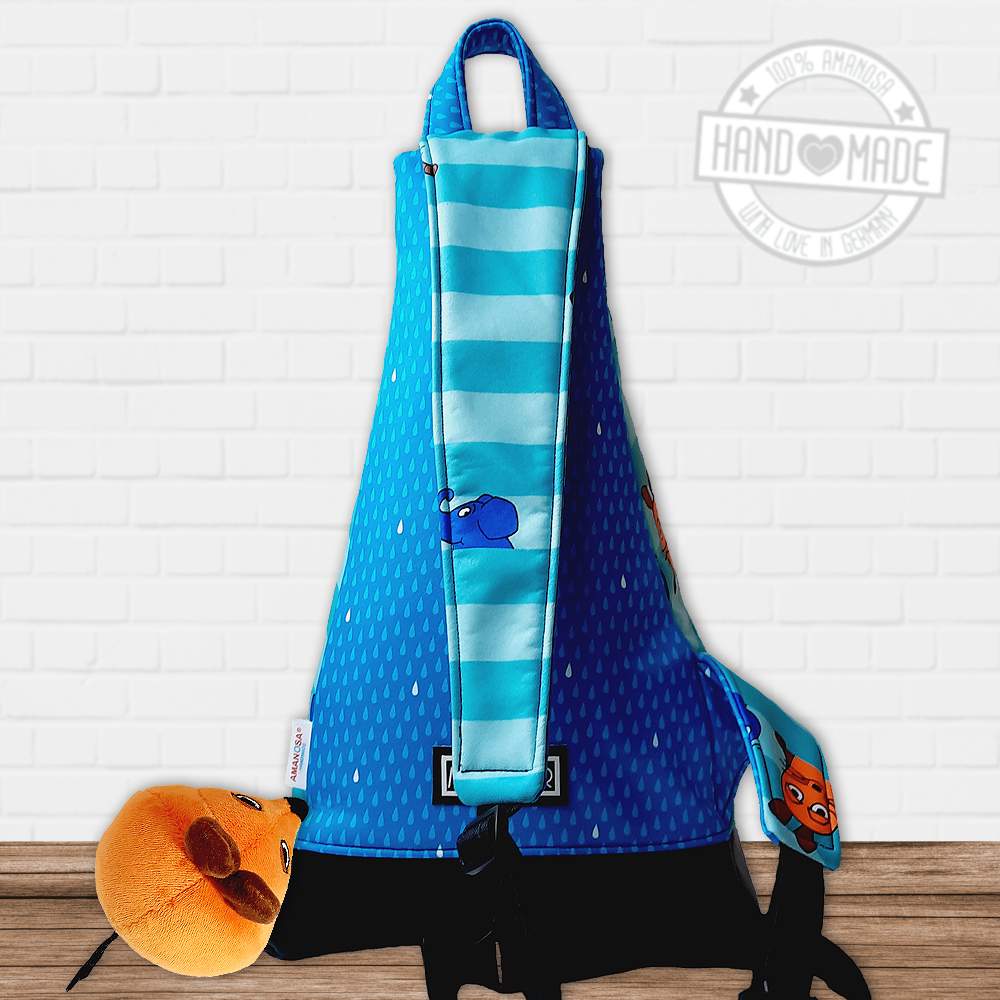 Crossbag Rucksack für Kinder Softshell Umhängetasche Die Maus türkis 2