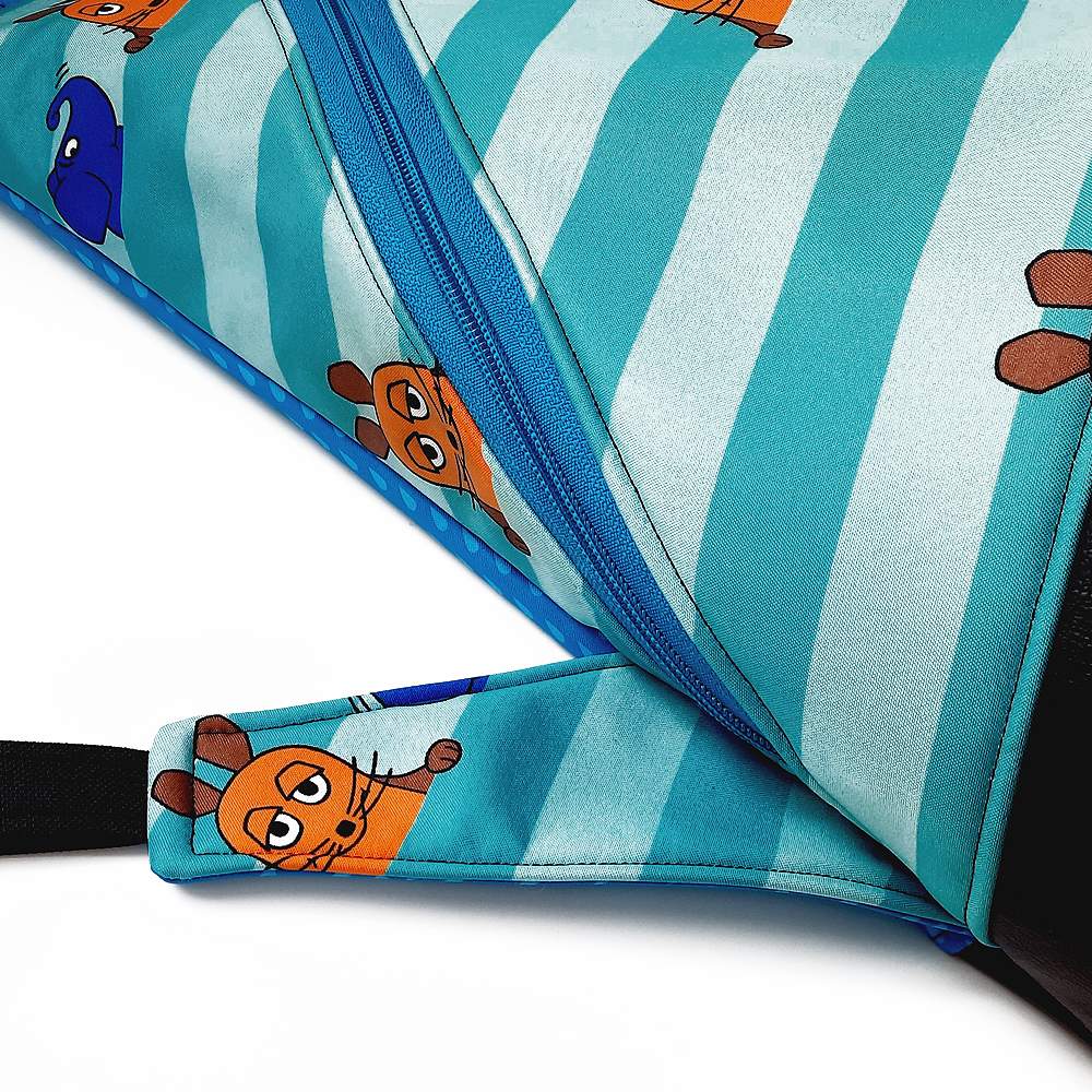 Crossbag Rucksack für Kinder Softshell Umhängetasche Die Maus türkis 4