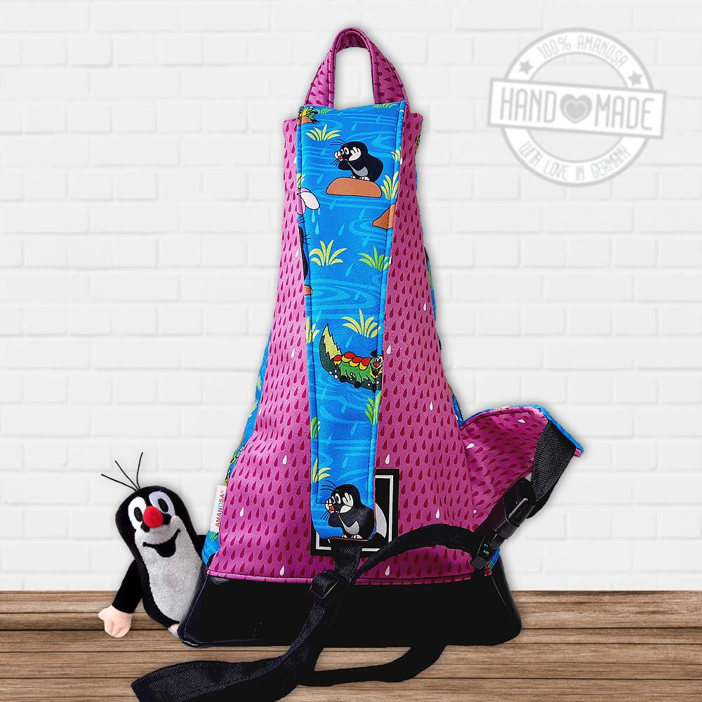 Crossbag Rucksack für Kinder Softshell Der kleine Maulwurf Regentag berry 2