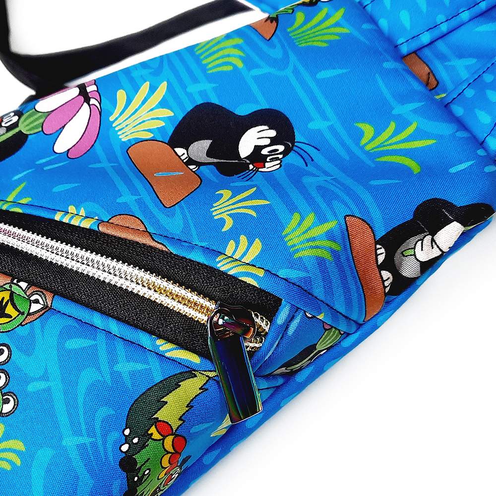 Crossbag Rucksack für Kinder Softshell Der kleine Maulwurf Regentag blau 7