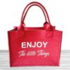 Filztasche mit Spruch ENJOY weinrot 2