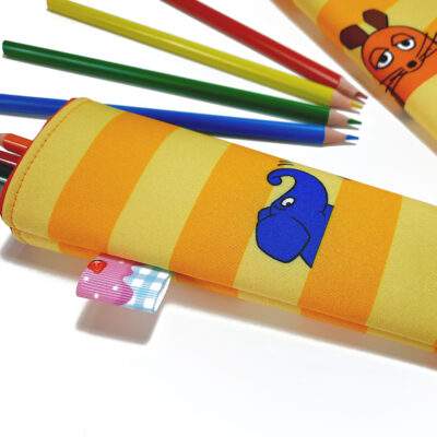 Wassereistasche Wassereishülle Stifteköcher Maus und Elefant gelb 2