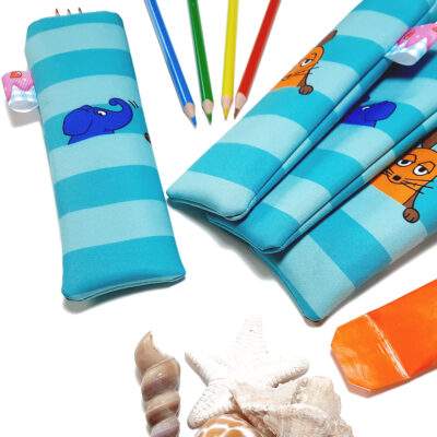 Wassereistasche Wassereishülle Stifteköcher Maus und Elefant türkis 2