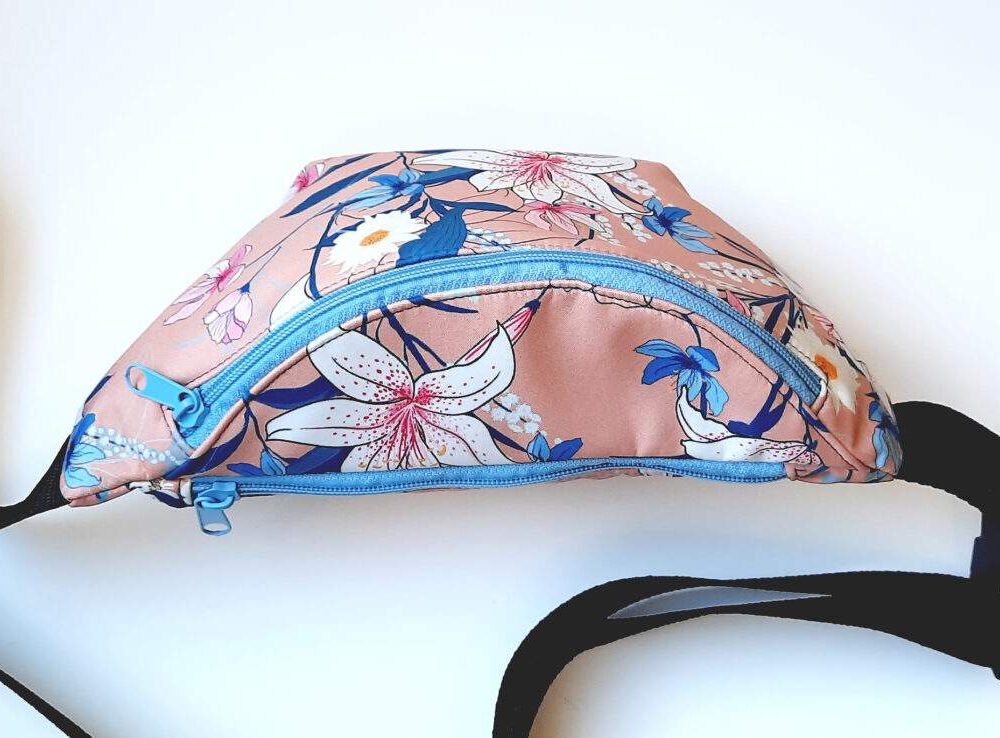 Bauchtasche Crossbody Bag Hipbag Gürteltasche Waistbag Softshell Lilien 2