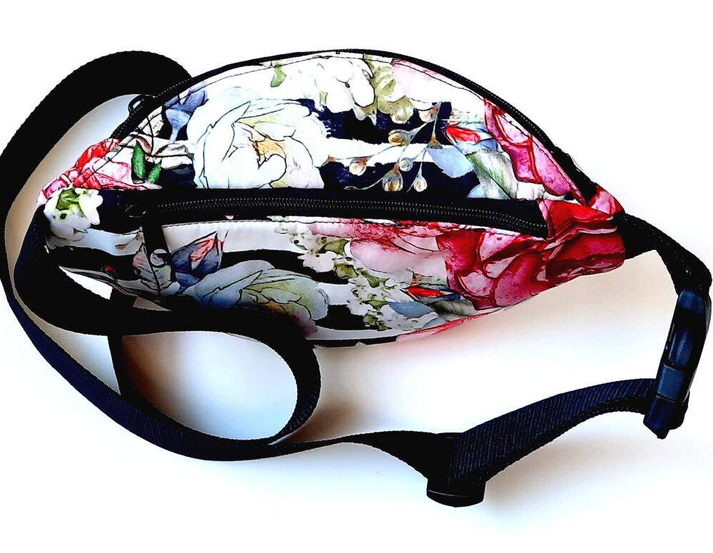 Bauchtasche Crossbody Bag Hipbag Gürteltasche Waistbag Softshell Rosen 2