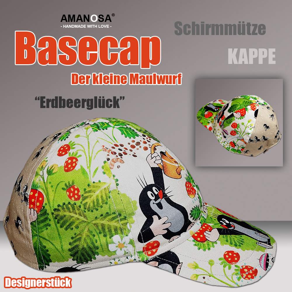 Basecap Schirmmütze Der kleine Maulwurf Erdbeer Glück 1