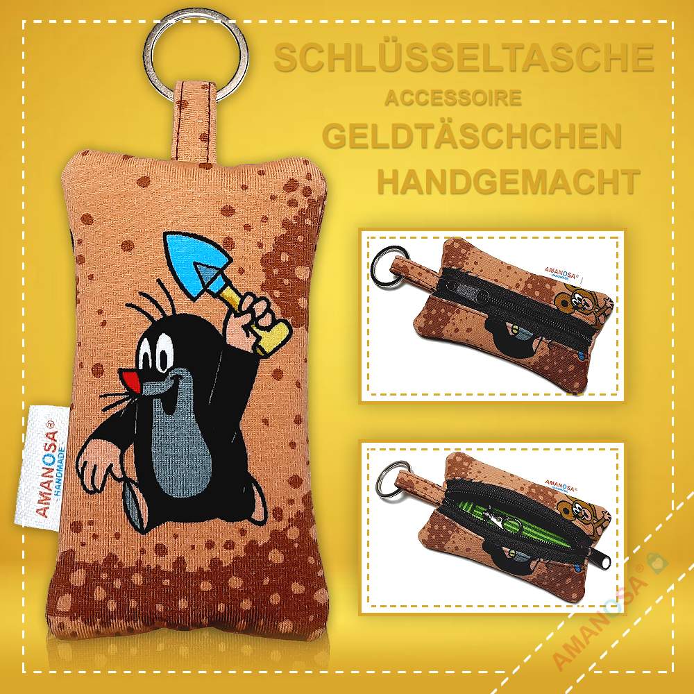 Schlüsselanhänger Der kleine Maulwurf Pauli mit Reissverschluss 2