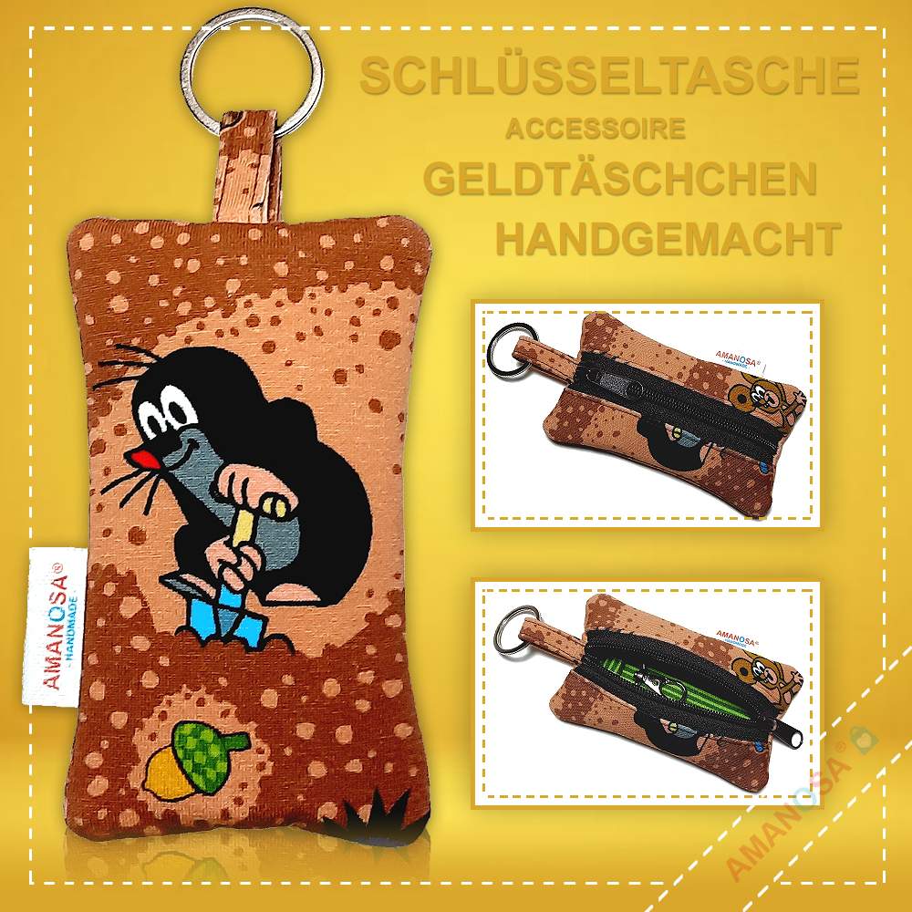 Schlüsselanhänger Der kleine Maulwurf Pauli mit Reissverschluss 1