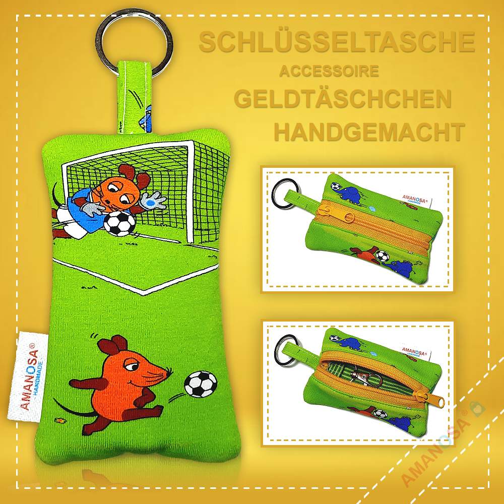 Schlüsselanhänger Die Maus und der kleine Elefant Fussball mit Reissverschluss 3