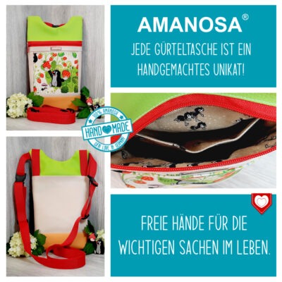 Gürteltasche Handytasche Bauchtasche Der kleine Maulwurf Erdbeeren 6