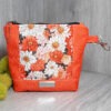 Krimskrams Tasche Schminktäschchen Blumen orange Geschenk handgemacht 1